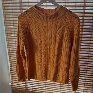 Elegant Cable Knit Sweater - Amber
